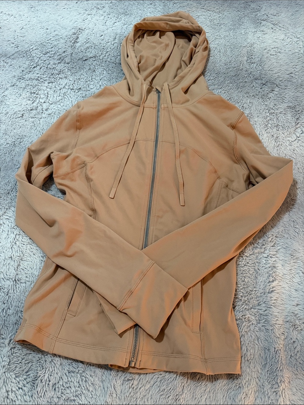 Love Tree Zip-Up Hooded Jacket in Camel